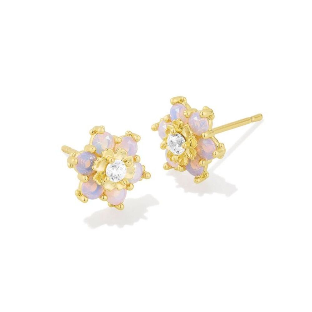 Kendra Scott Alyssa Stud Earrings - Gold/Pink Opalite Crystal